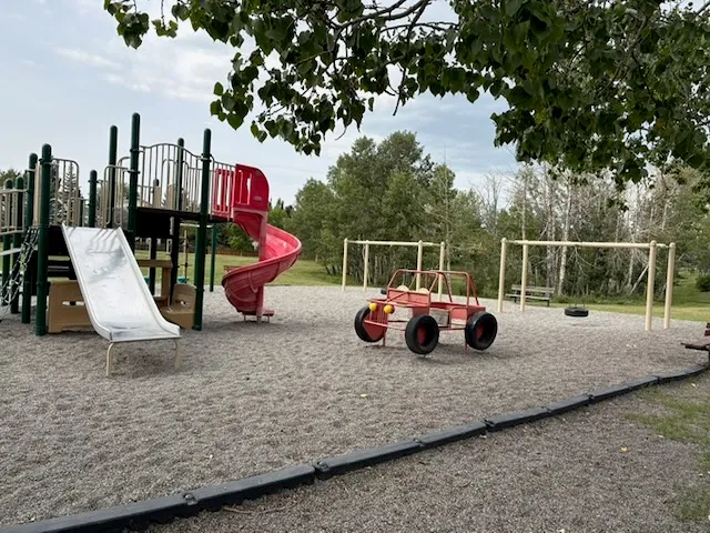 Worn playground equipment