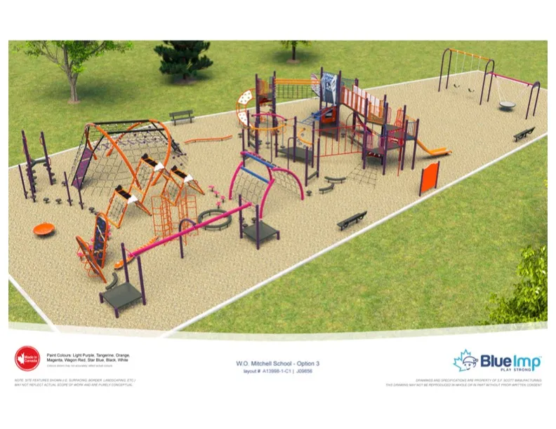 Conceptual Blue Imp playground design – overview